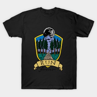 Run Forever Moon Emblem - Colour Version T-Shirt